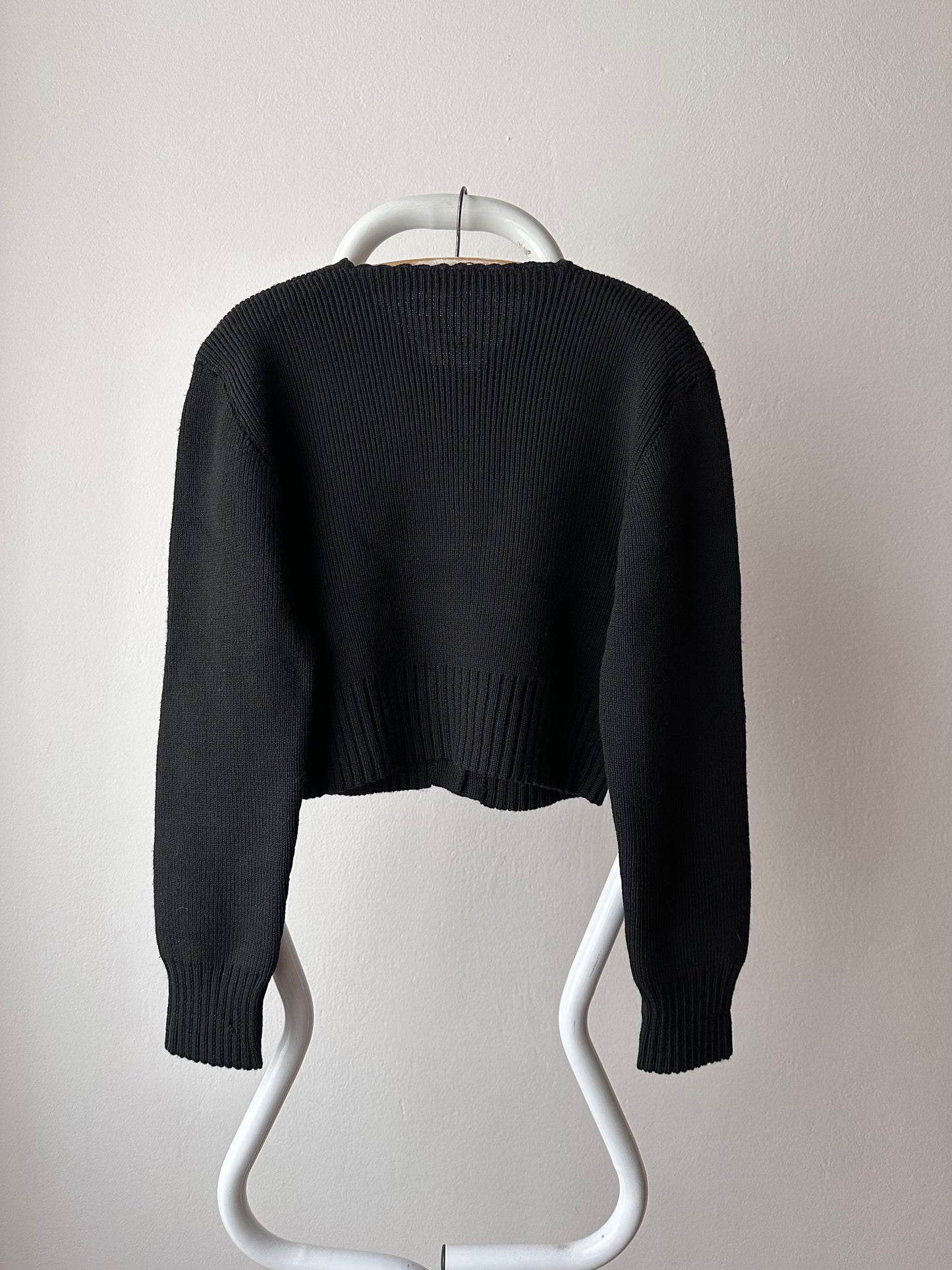 vintage black knit cardigan