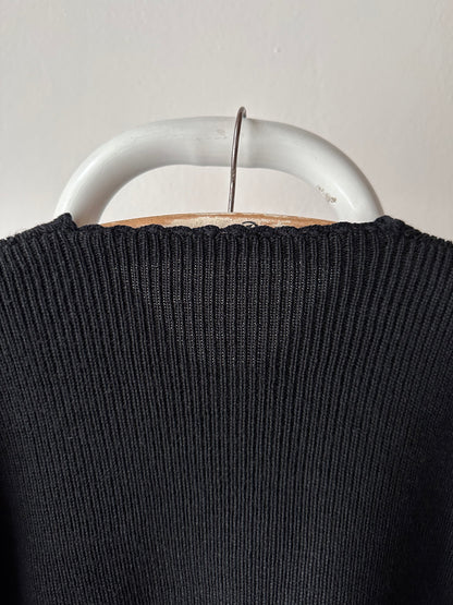 vintage black knit cardigan