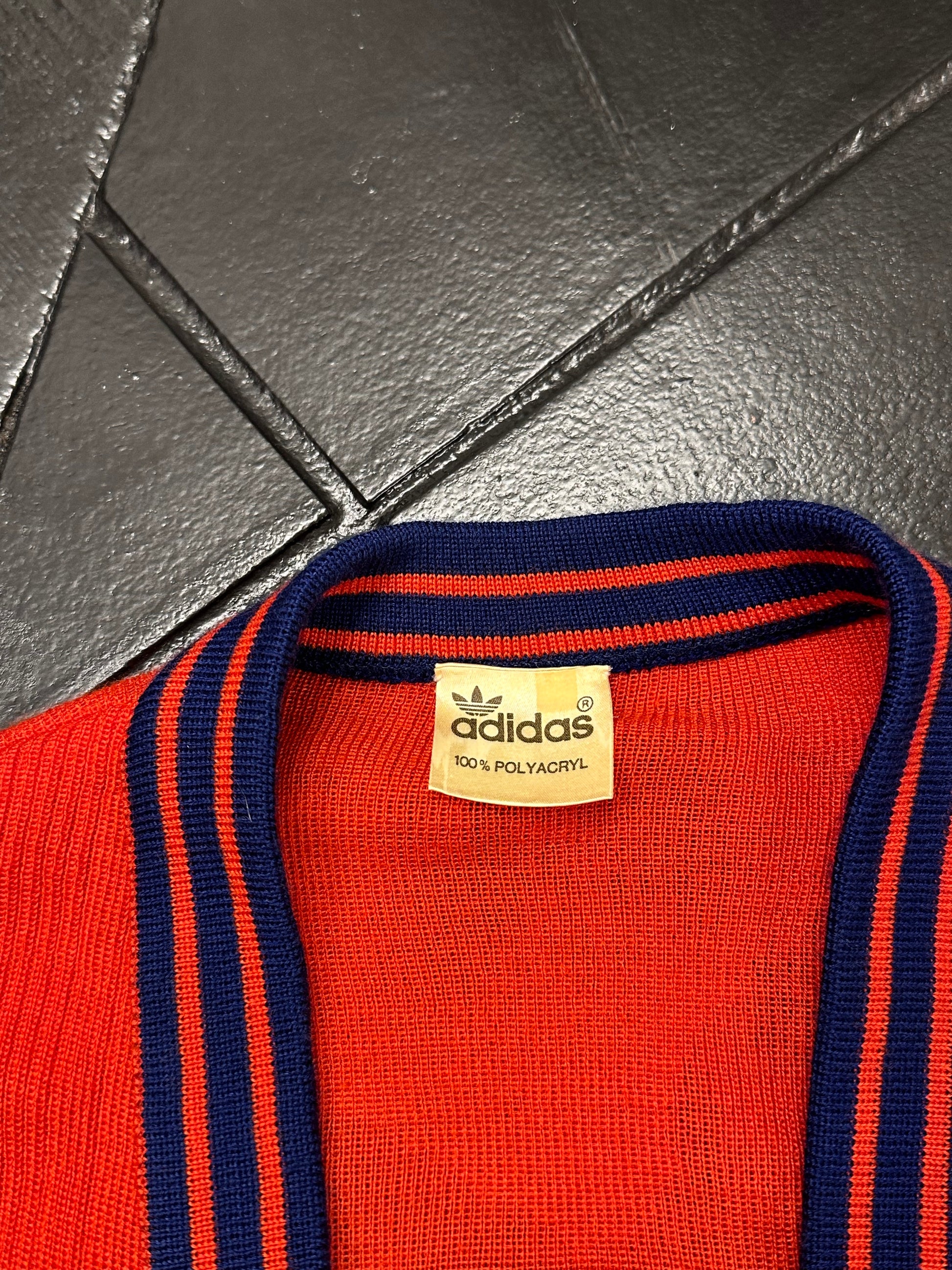 Adidas 1980's Made in W-Germany Vintage TOTO Praha Vintage clothing store cardigan アディダス プラハ 古着屋 ヴィンテージ 西ドイツ製 ユーロ古着 ヨーロッパ古着