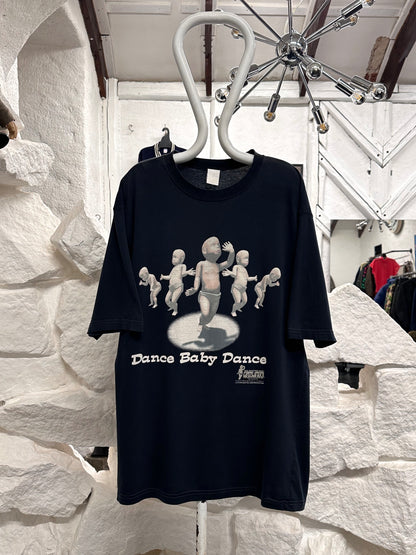 90's Dancing Baby T-shirt Vintage 90年代 Tee Tシャツ Black 黒 Tee Toto Praha Vintage clothing store 古着屋 プラハ