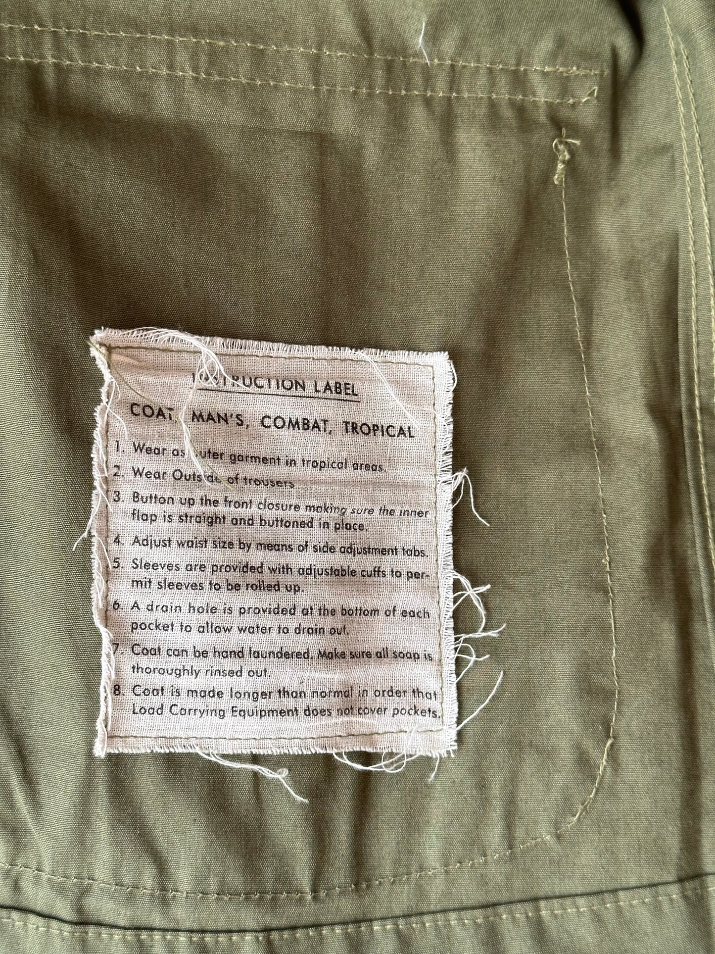 1964s US army jungle fatigue jacket , Dead stock