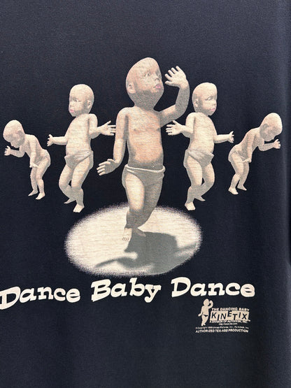 90's Dancing Baby T-shirt Vintage 90年代 Tee Tシャツ Black 黒 Tee Toto Praha Vintage clothing store 古着屋 プラハ