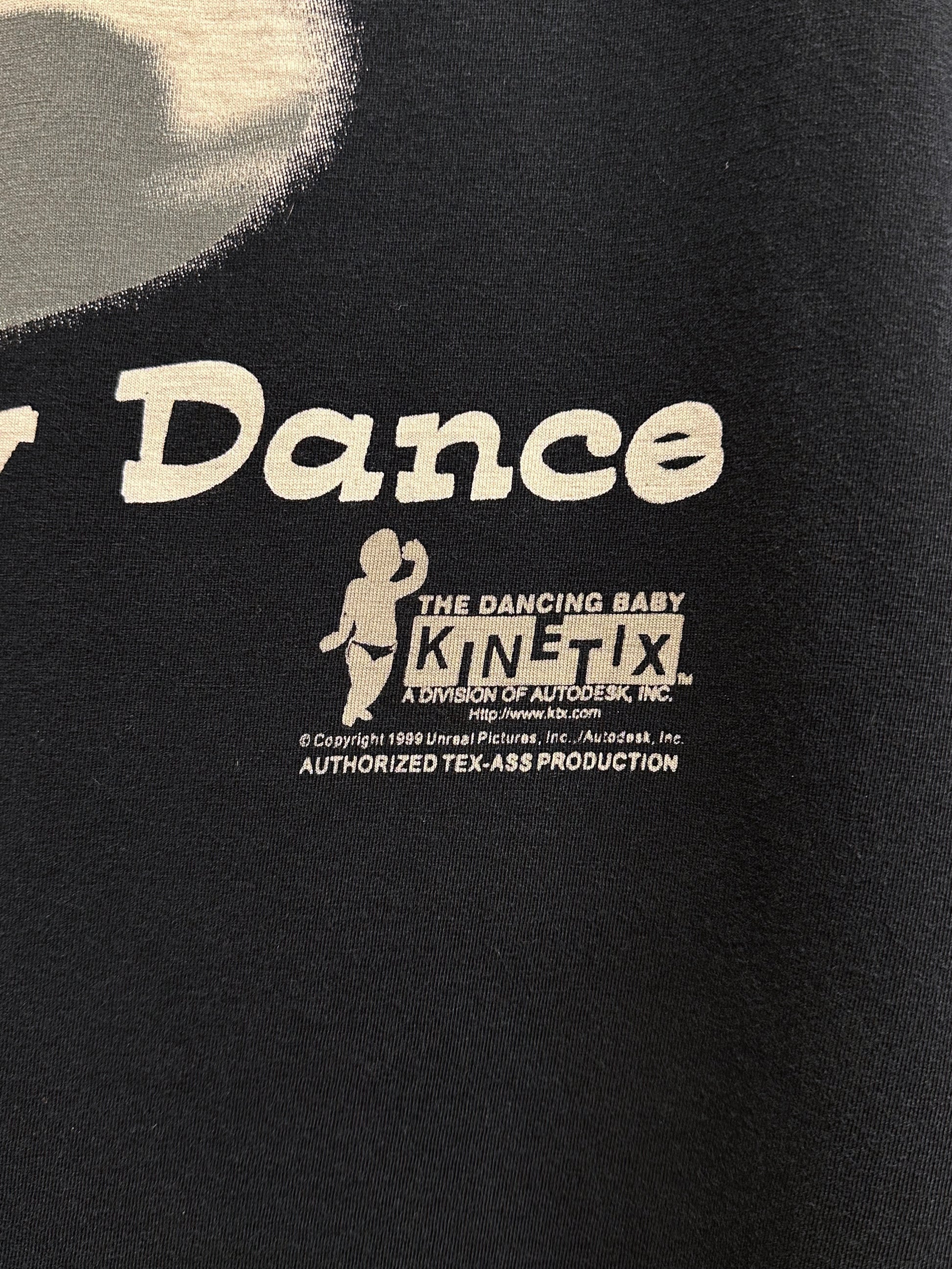 90's Dancing Baby T-shirt Vintage 90年代 Tee Tシャツ Black 黒 Tee Toto Praha Vintage clothing store 古着屋 プラハ