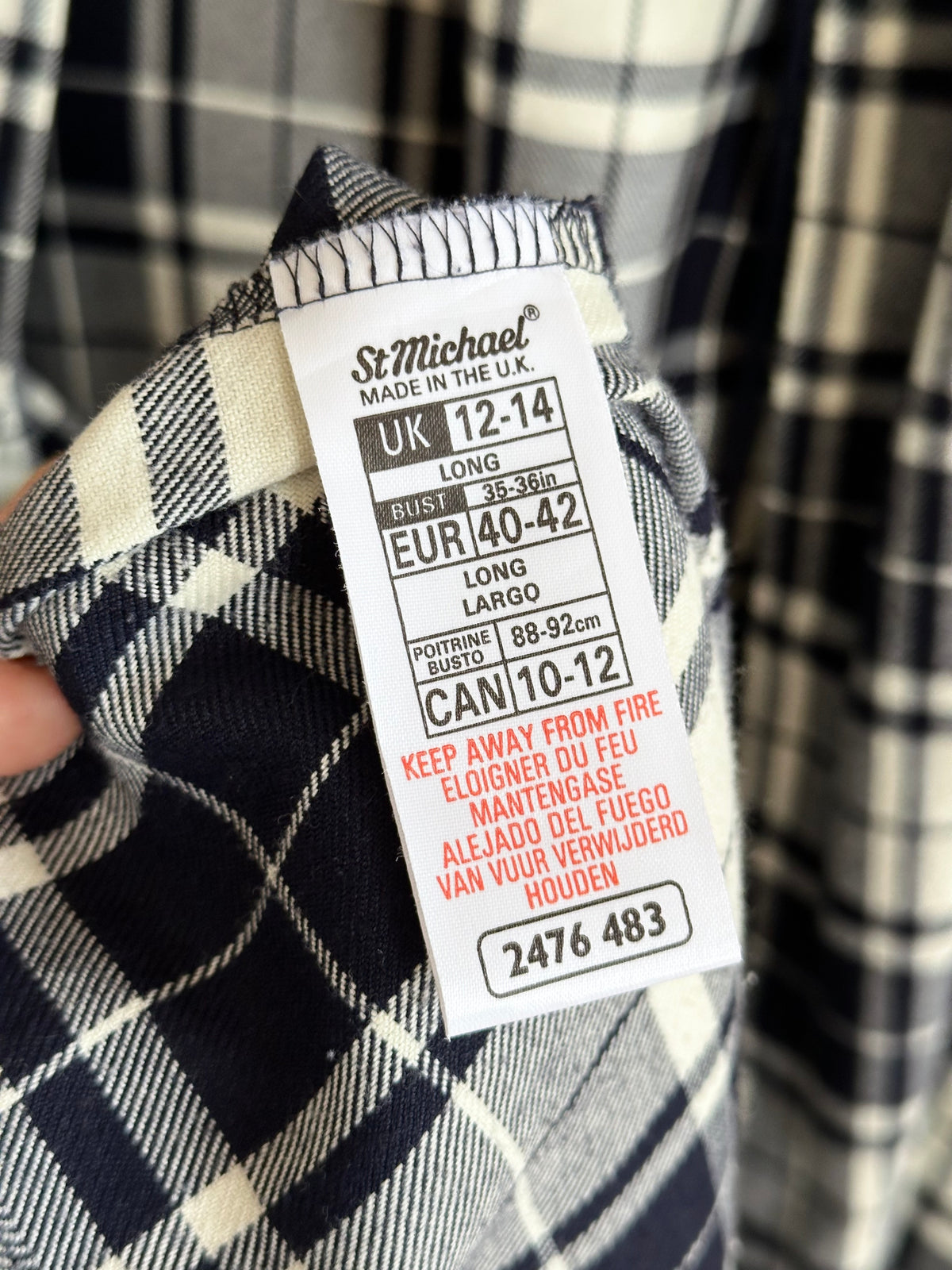 St Michael plaid gown made in UK