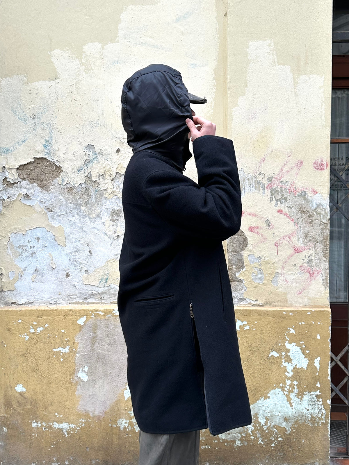 Black wool coat
