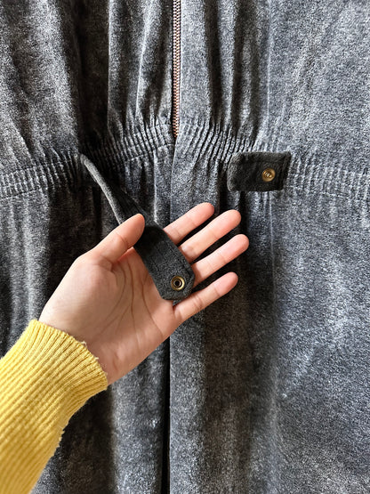 1980s French pile velours jumpsuit