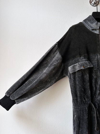1980s French pile velours jumpsuit