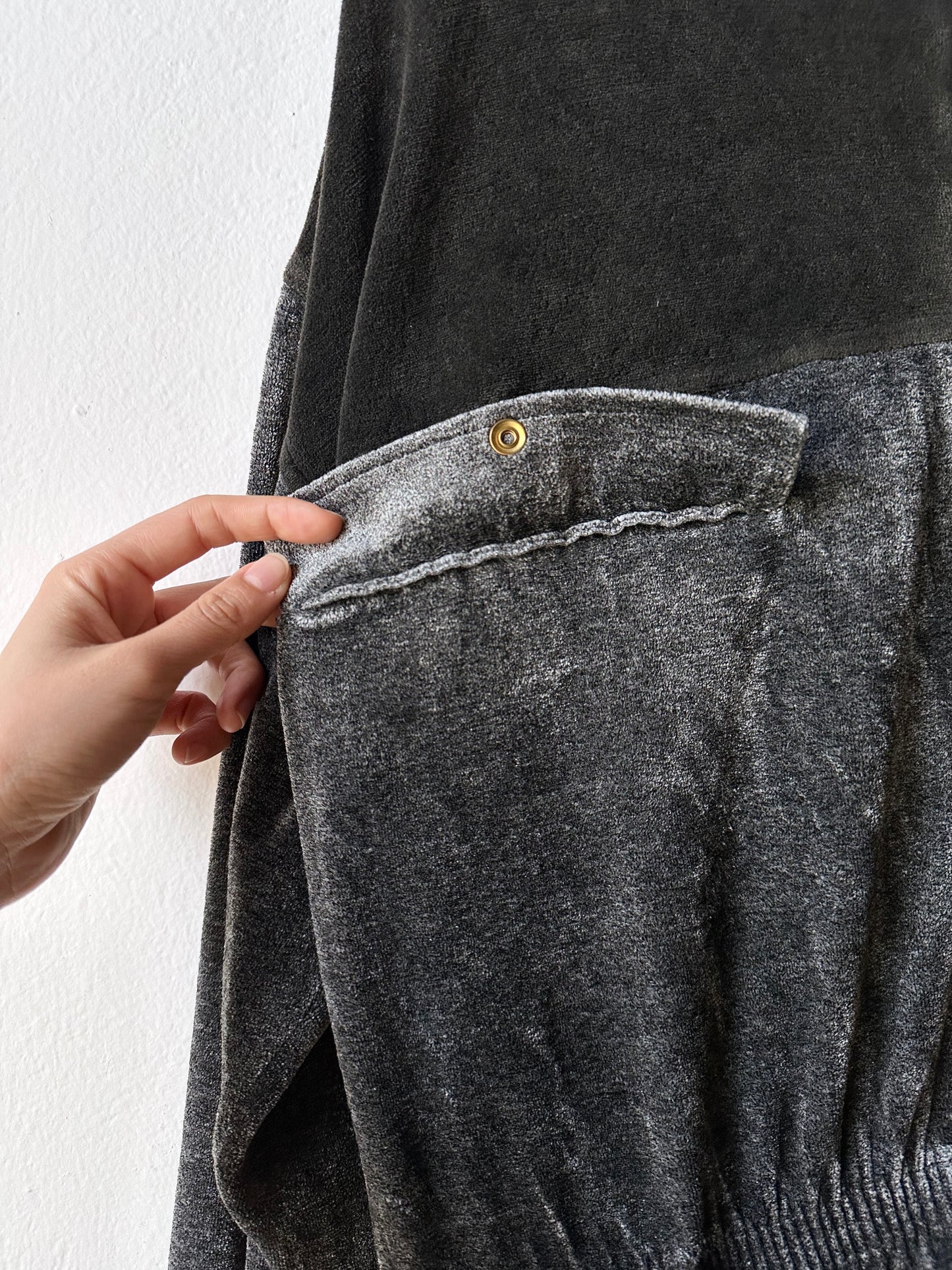 1980s French pile velours jumpsuit