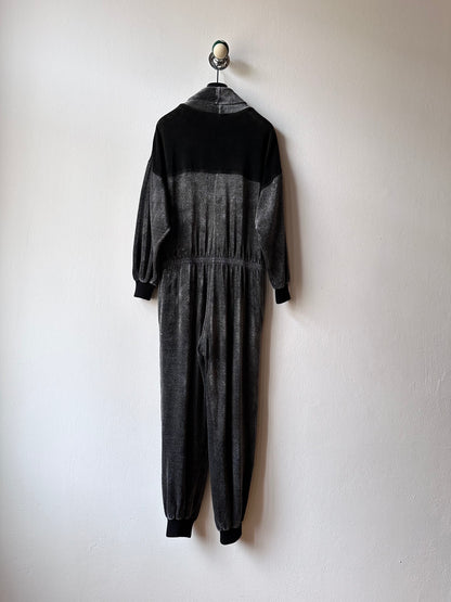 1980s French pile velours jumpsuit