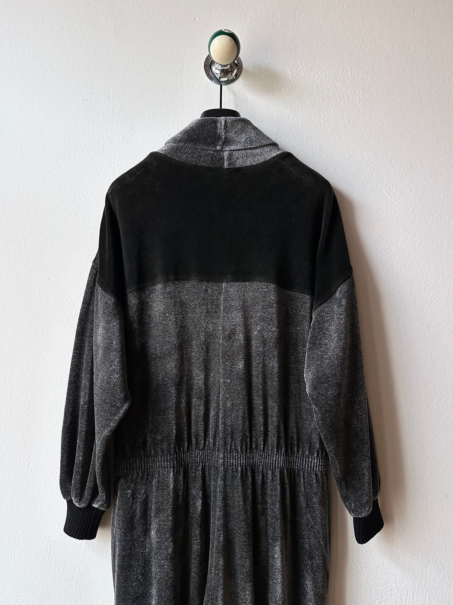 1980s French pile velours jumpsuit