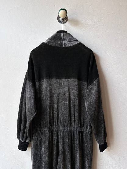 1980s French pile velours jumpsuit