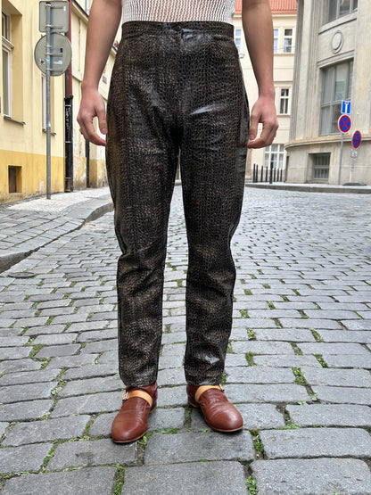 PVC snakeskin trousers - w30