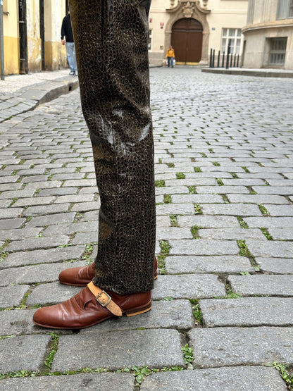 PVC snakeskin trousers - w30