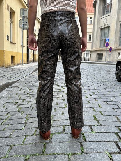 PVC snakeskin trousers - w30
