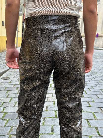 PVC snakeskin trousers - w30