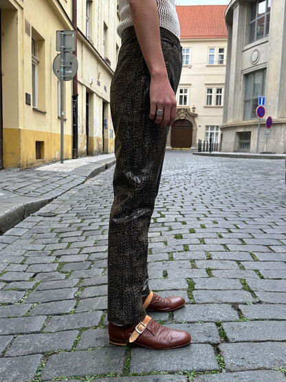PVC snakeskin trousers - w30