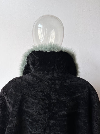 60s genuine sheepskin coat with mint collar