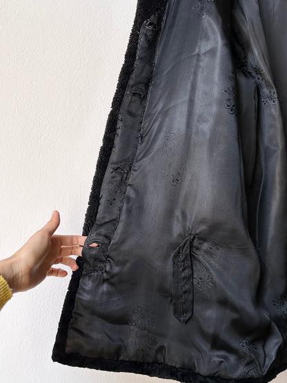 60s genuine sheepskin coat with mint collar