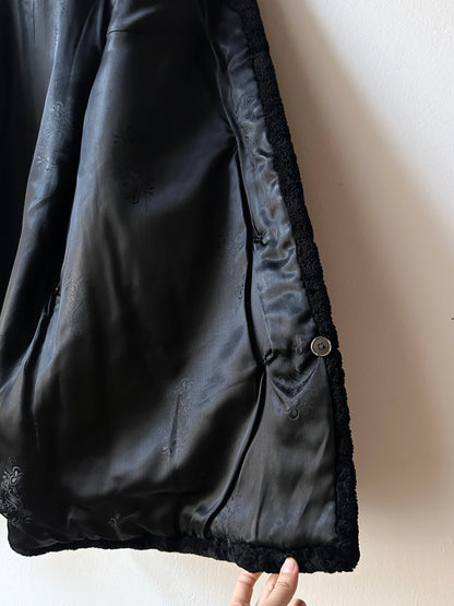 60s genuine sheepskin coat with mint collar