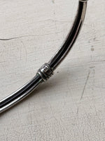 black lined silver hook bangle
