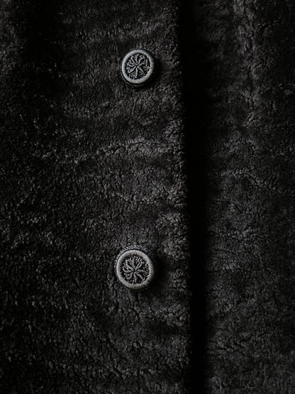 60s genuine sheepskin coat with mint collar