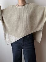 NAOMI sweater cotton linen knit white