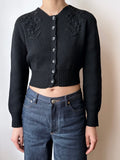 vintage black knit cardigan