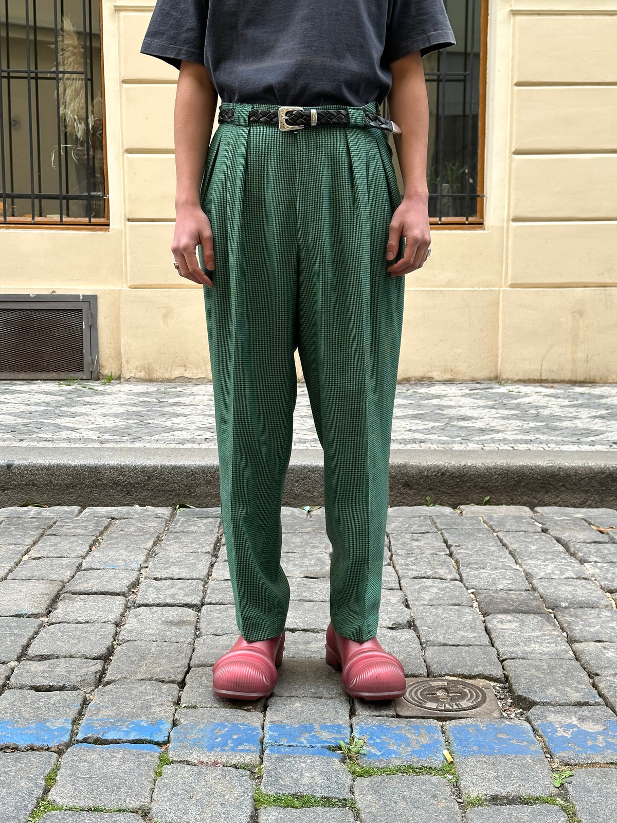 1980s Houndstooth trousers - w35