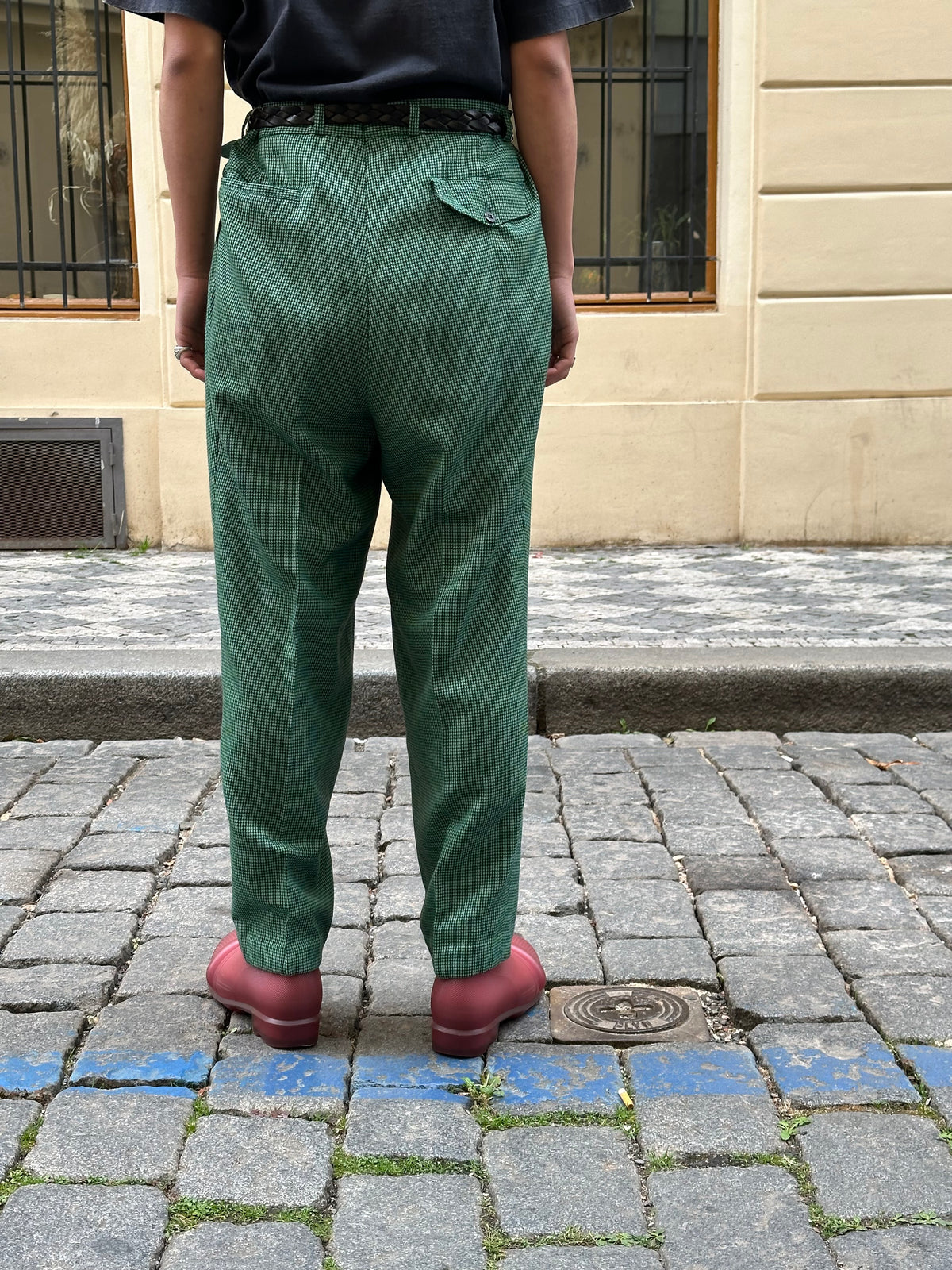 1980s Houndstooth trousers - w35