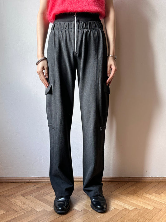 Marithe Francois Girbaud gray charcoal trouser easy pants Marithé + François Girbaud MFG M+FG Vintage Y2K 2000s 00s 1990s 90s Archive ジルボー ヴィンテージ アーカイブ