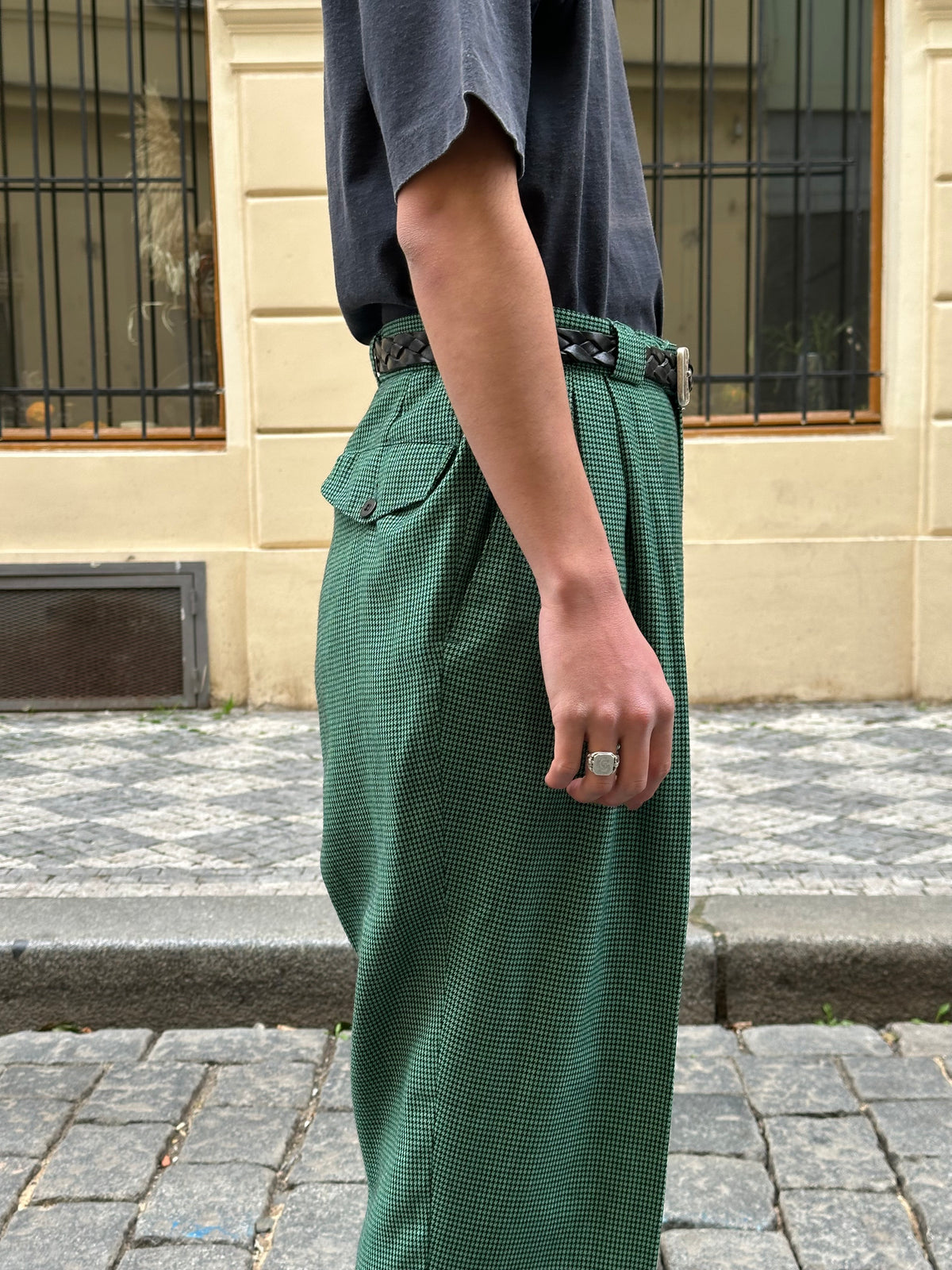 1980s Houndstooth trousers - w35