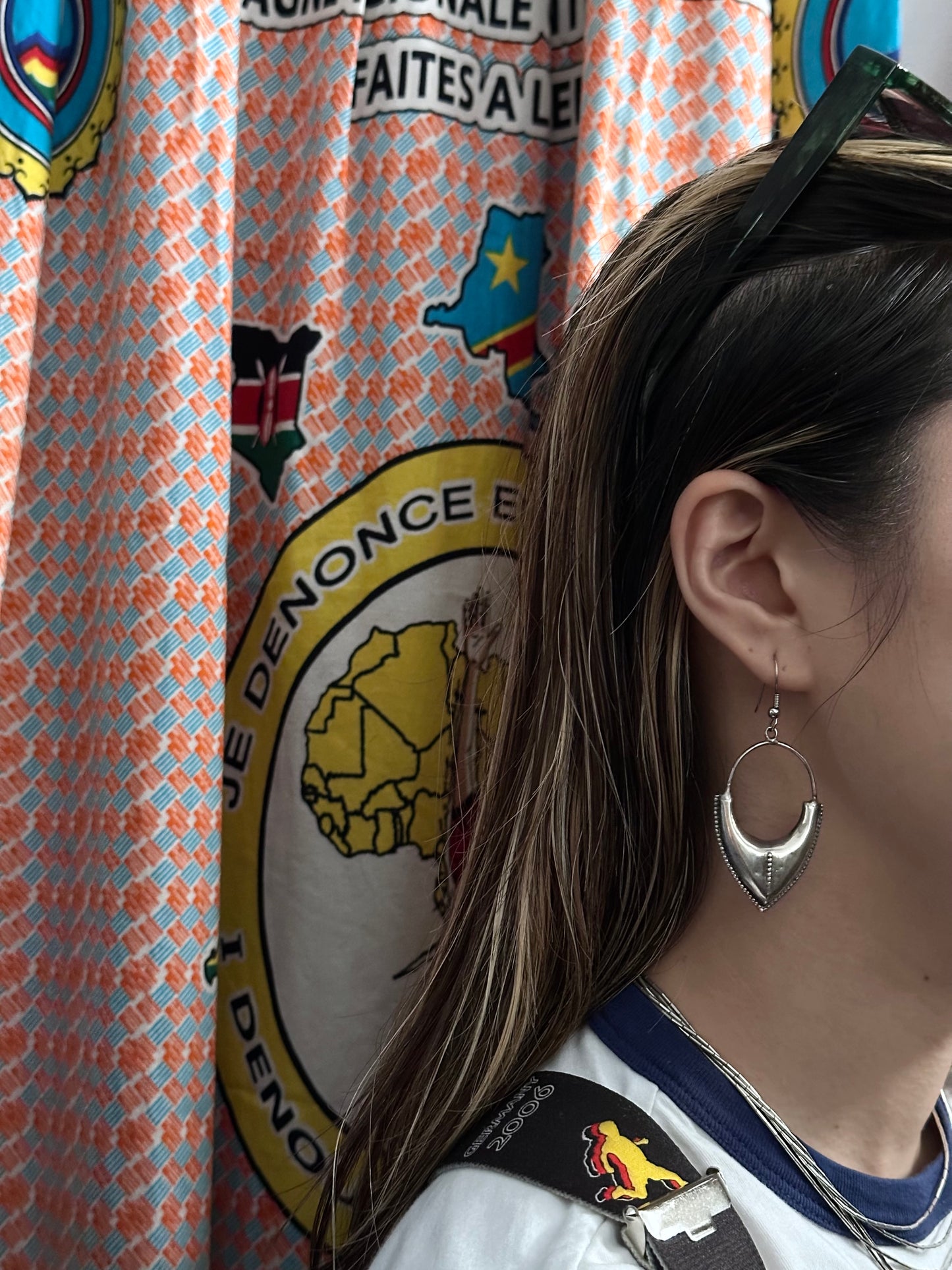 Vintage craft silver earrings