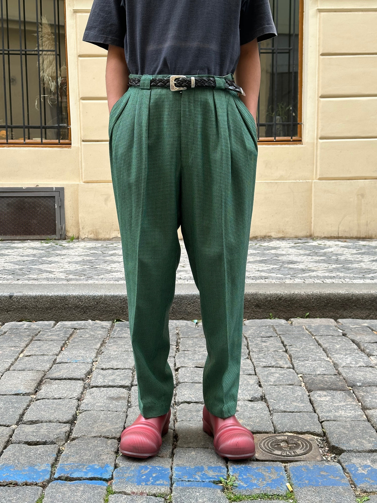1980s Houndstooth trousers - w35