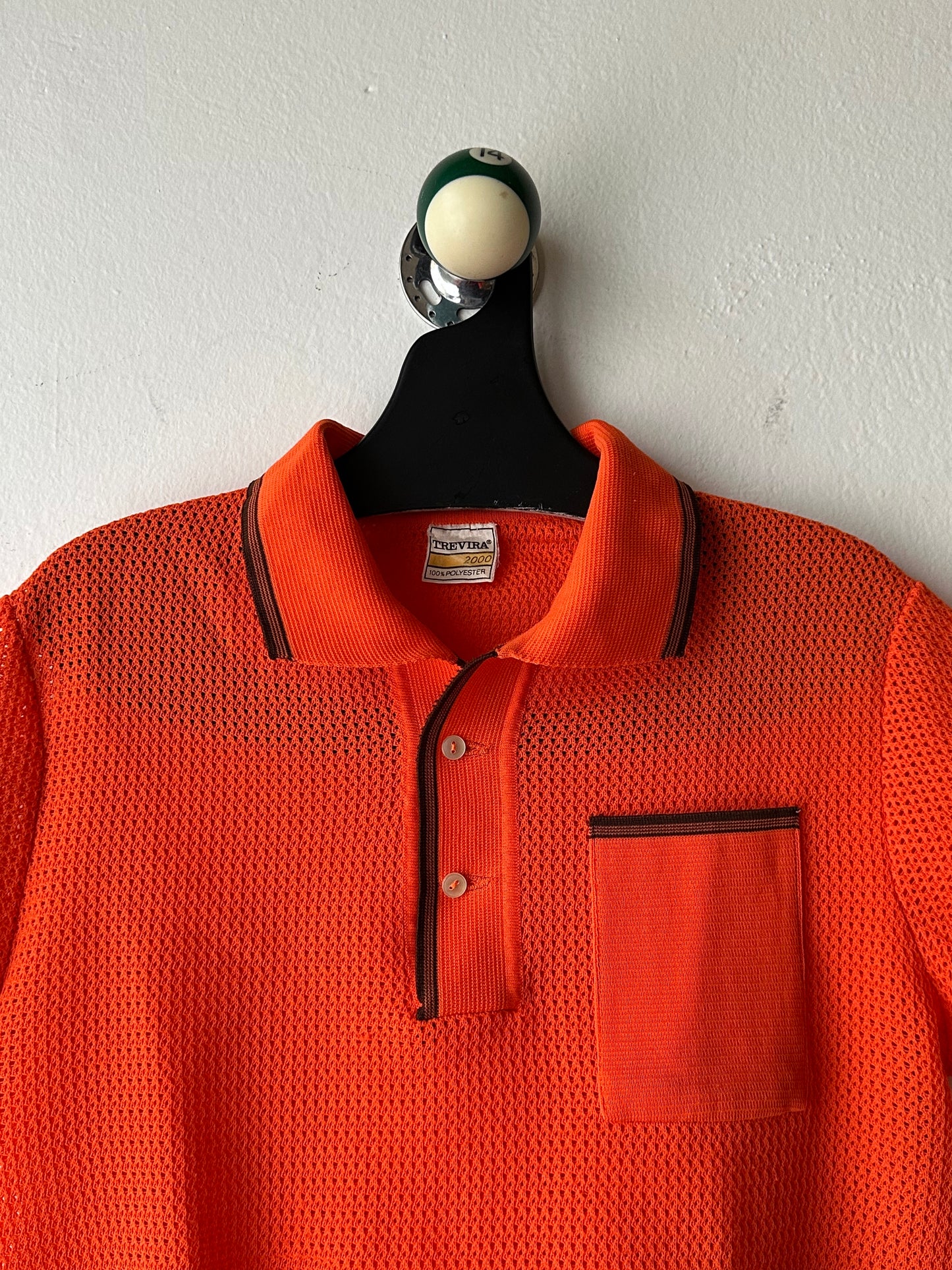 1980s Mesh Polo Shirt - M