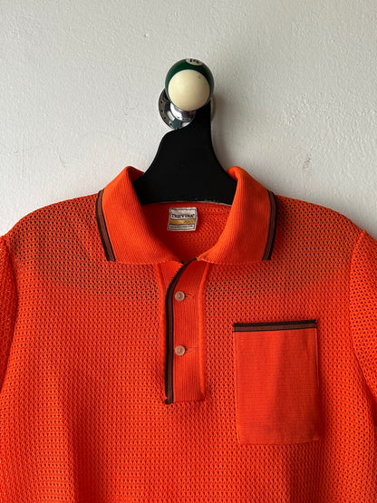 1980s Mesh Polo Shirt - M