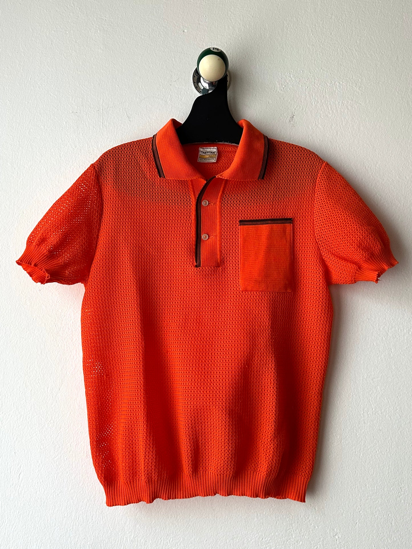1980s Mesh Polo Shirt - M