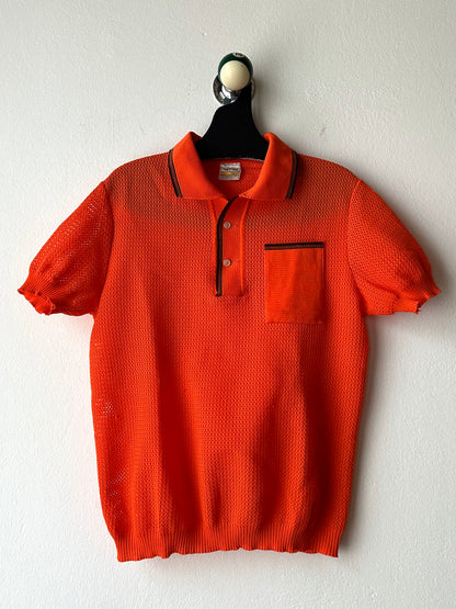 1980s Mesh Polo Shirt - M