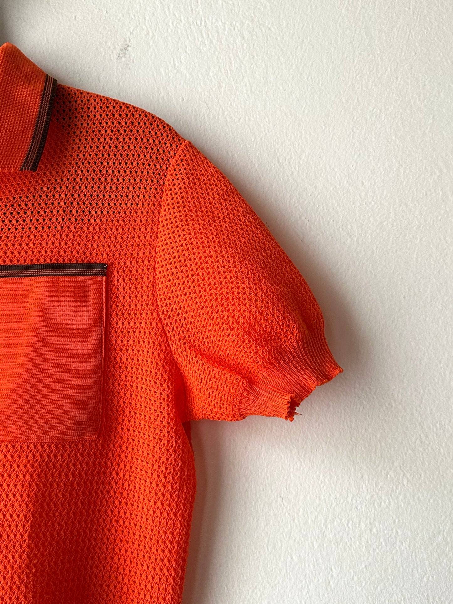 1980s Mesh Polo Shirt - M