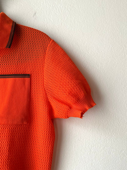 1980s Mesh Polo Shirt - M
