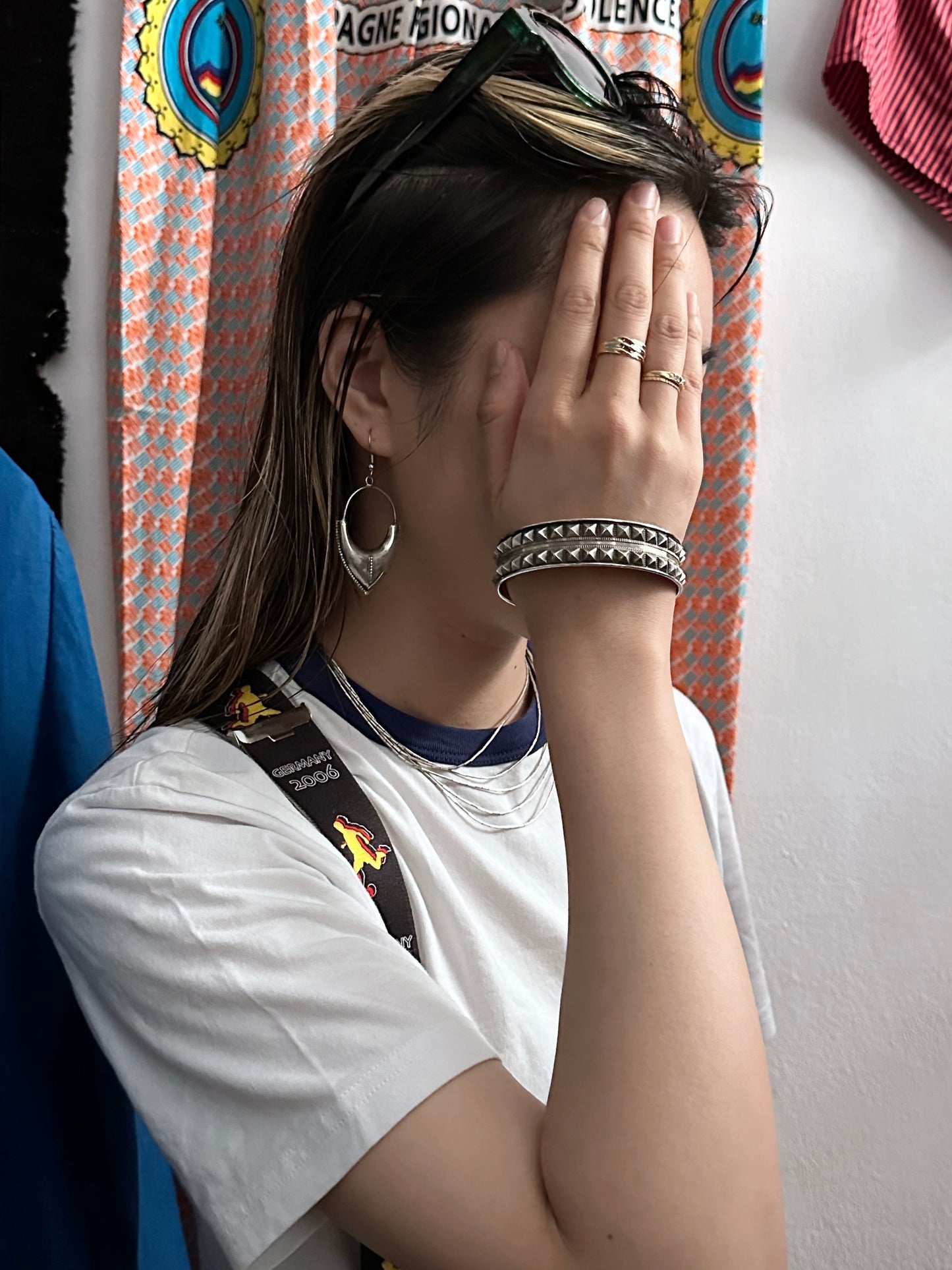 Vintage craft silver earrings