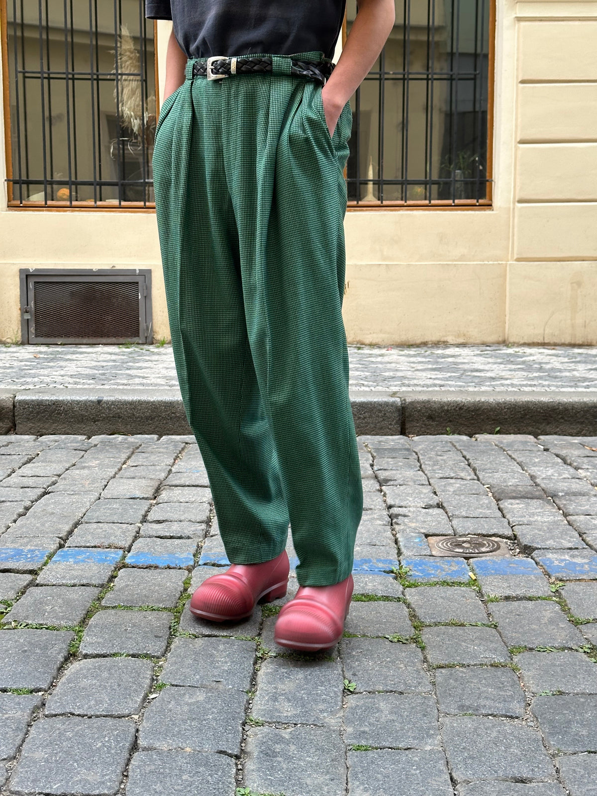 1980s Houndstooth trousers - w35