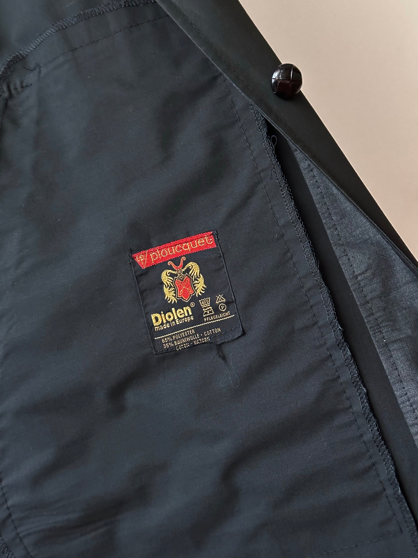 diolen made in Europe cotton poly polyester cotoneblack coat jacket  poncho 1970s 70s 1970's 70's