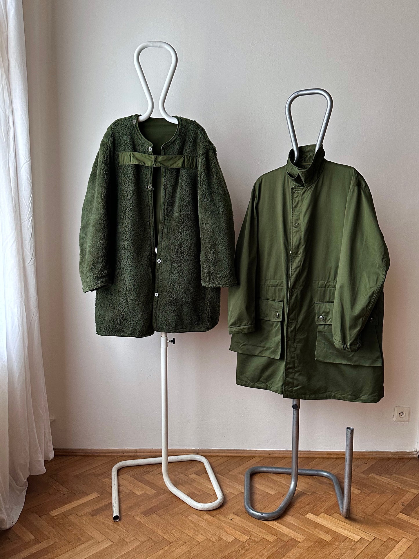 Swedish army M59 field coat with boa liner