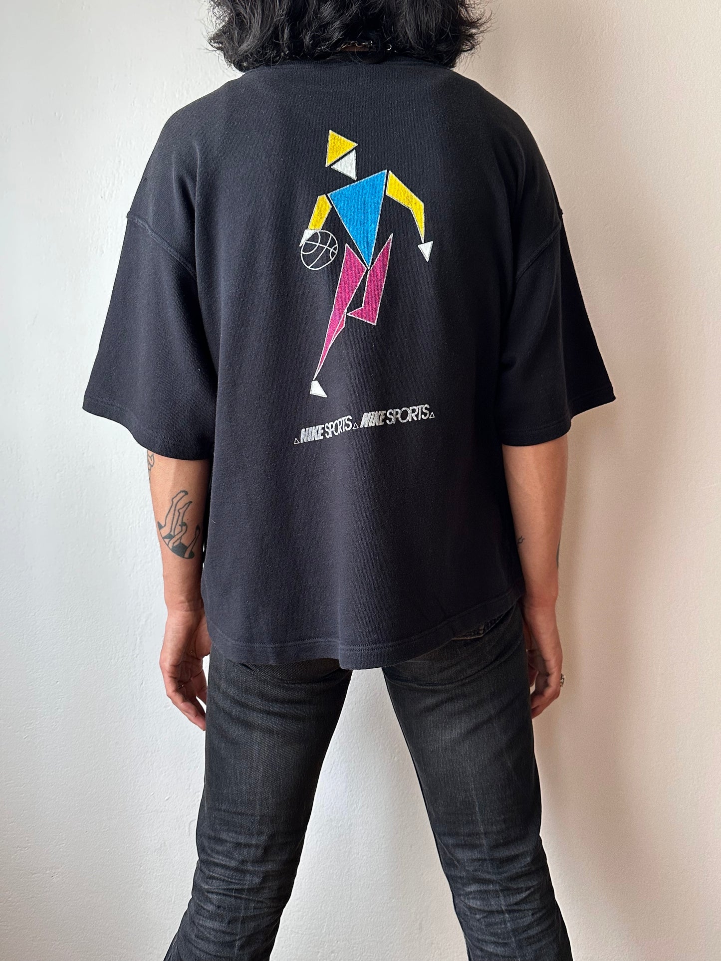 90's Nike 90年代 ナイキ sweatshirt スウェット シャツ 半袖 Vintage ヴィンテージ Made in Italy イタリア製 Praha Prague Vintage store プラハ 古着屋 古着 ユーロ古着 ヨーロッパ古着