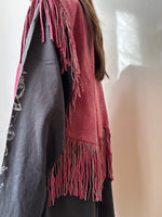 USA pink suede fringe vest