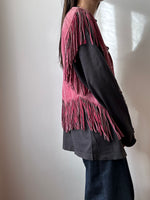 USA pink suede fringe vest