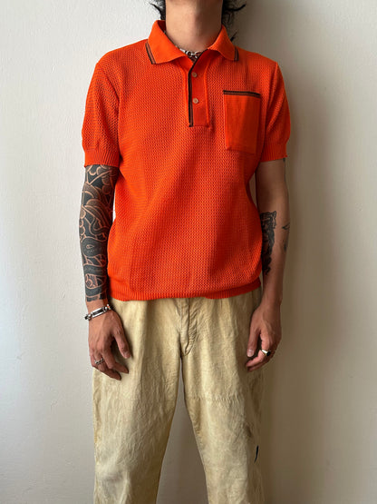 1980s Mesh Polo Shirt - M
