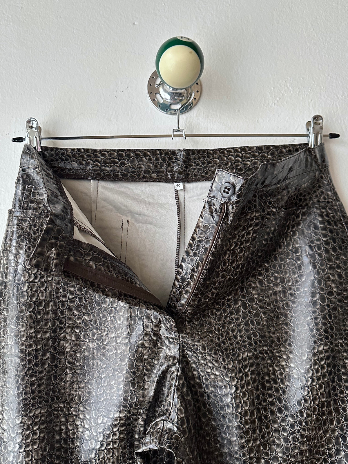 PVC snakeskin trousers - w30