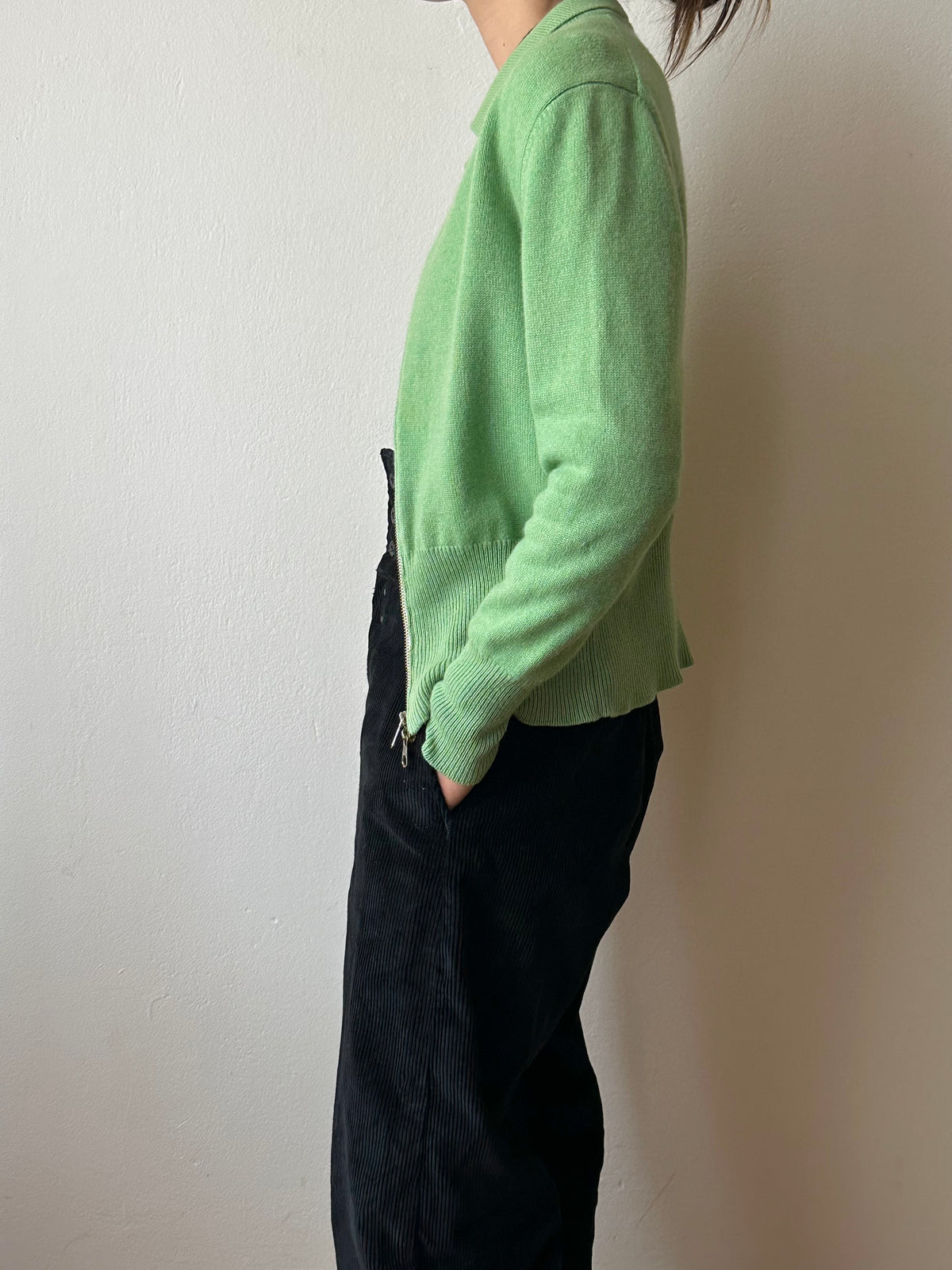 Pure cashmere knit in Jade-ite