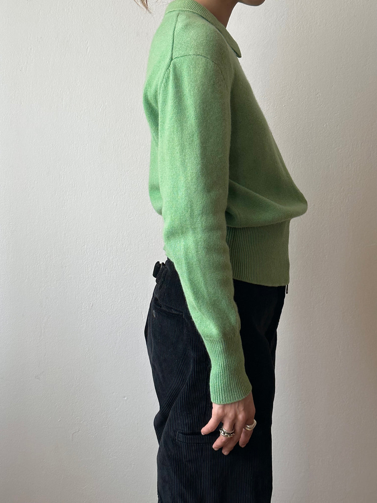 Pure cashmere knit in Jade-ite